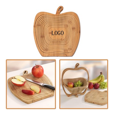 Eco-Friendly Foldable Bamboo Apple-Shaped Fruit Basket
