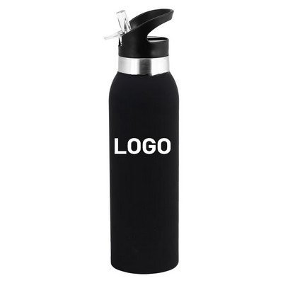 17oz Rubber-Coated Insulated Stainless Steel Bottle