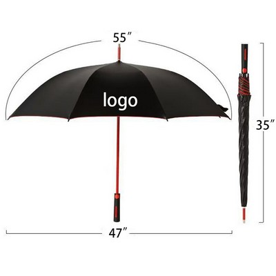 Double Layer Black Coated Golf Umbrella Sun Protection 47" x 35"