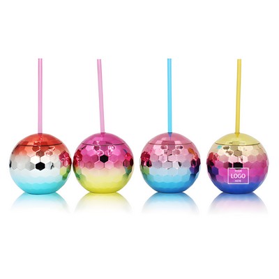 20 Oz. Disco Ball Cup w/Straw