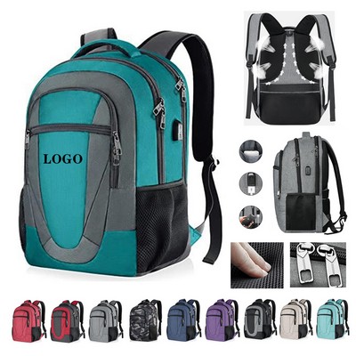 17" Waterproof Laptop Backpack with USB Port