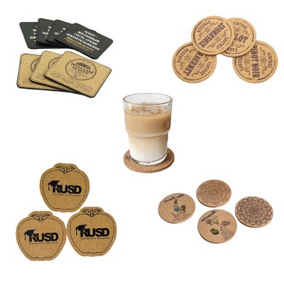 Customizable Cork Coasters (Any Shape)