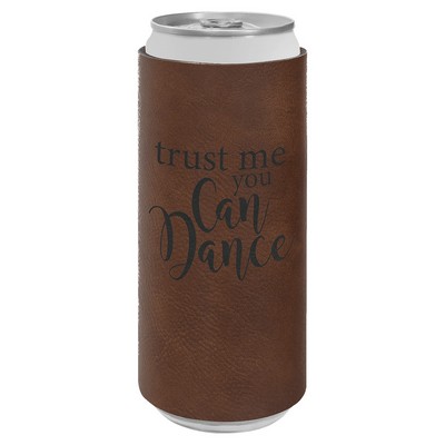 Dark Brown Leatherette Slim Beverage Holder