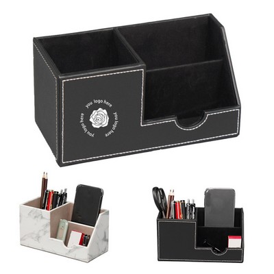 Leather Storage Box With Flocked Interior