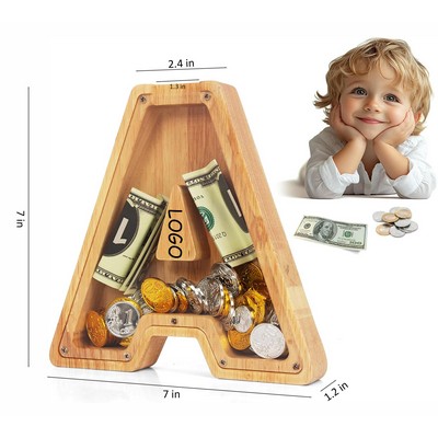 Wooden Letter Coin Bank