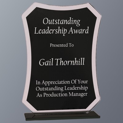 Black Rectangle Reflection Glass Award, Small (4-1/2"x6-1/2")