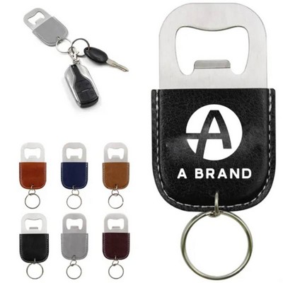 Leather Bottle Opener Keychain