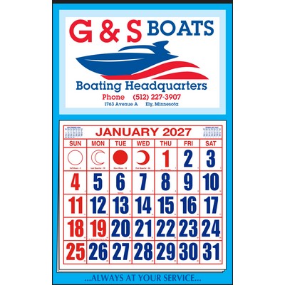 "H" Pad Blue Border Apron Calendar