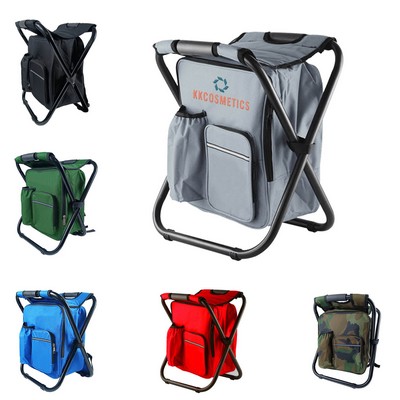 Compact Camping Cooler Backpack Folding Hiking Stool
