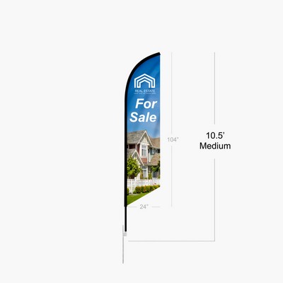 10.5' Feather Angle Flag Single Sided