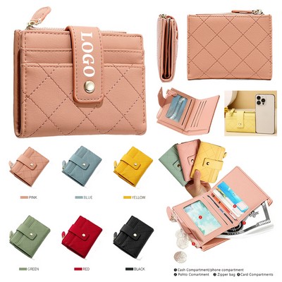 Ladies' Compact Leather-Protected Wallet