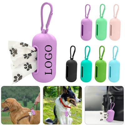 Portable Silicone Dog Waste Bag Dispenser with Clip