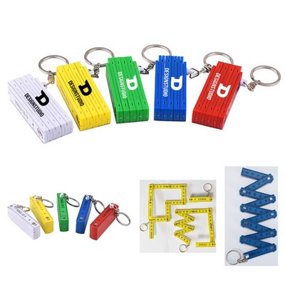 Portable Folding Ruler Key Chain