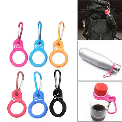 Silicone Water Bottle Holder Buckle with Carabiner Clip