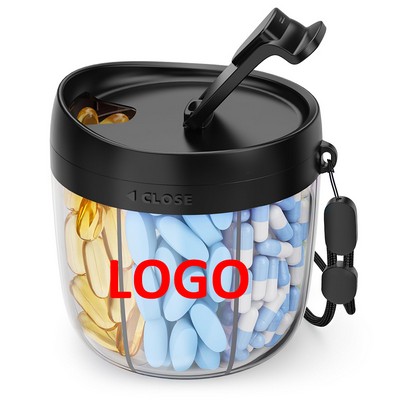 Travel Organizer Pill Dispenser with 7 Large Compartments