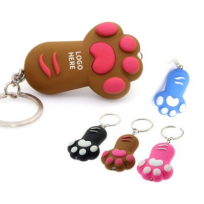 Feline Paw LED & Sound Keychain