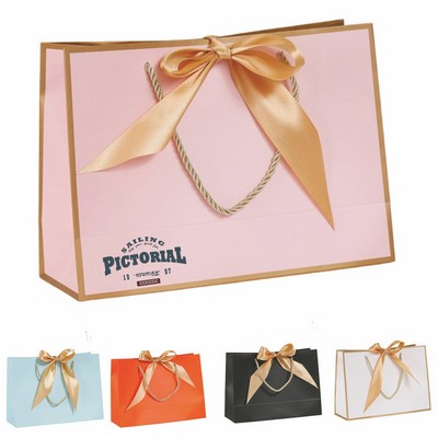 Tinted Kraft Eurotote Gift Bag With Ribbon Bow