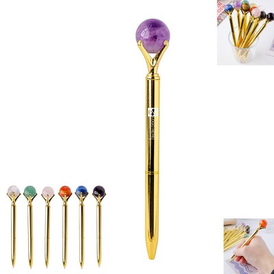Crystal Ball Metal Ballpoint Pen
