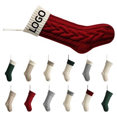 Large Knitted Christmas Stocking