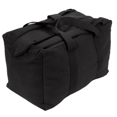 MOSSAD TYPE CARGO BAG - FABRIC: HW CANVAS - BLACK - 26" x 15" x 17"