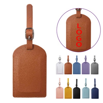 Custom PU Imitation Belt Lanyard Luggage Tag 4"x 3"