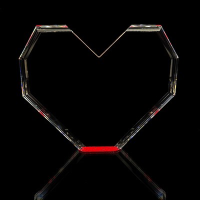Diamond Bevel Heart Award - V- L
