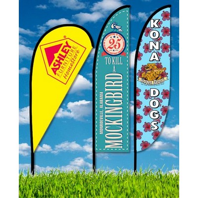 Rush 48 hrs. Zoom3 10' Feather/Teardrop Flag Kit 1 Sided, Spike & X-Base