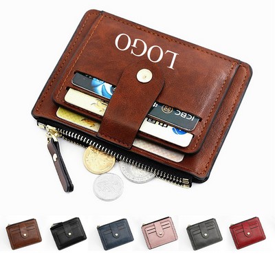 Retro Leather Business Cardholder Wallet