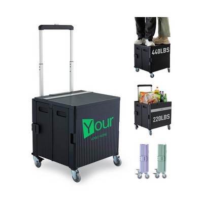 Collapsible Utility Cart with Lid & Wheels