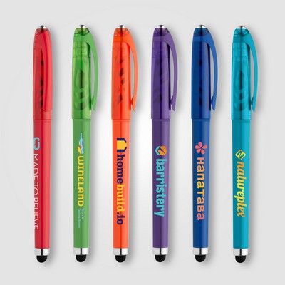 Prism Recycled Plastic Fidget Ball Stylus Gel Pen - Full-Color Inkjet