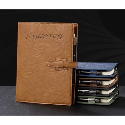 A5 Soft Leather Binder Notebook W/ Pen Holder