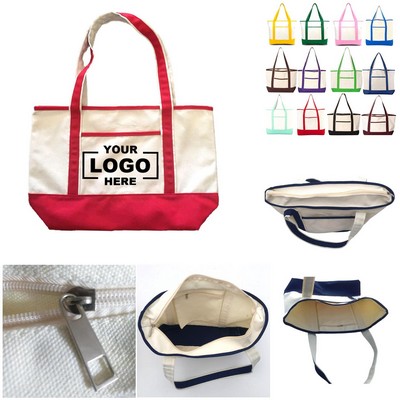 Large-Capacity Cotton Gift Handle Canvas UV Digital Printed Logo Inner Zipper Bag