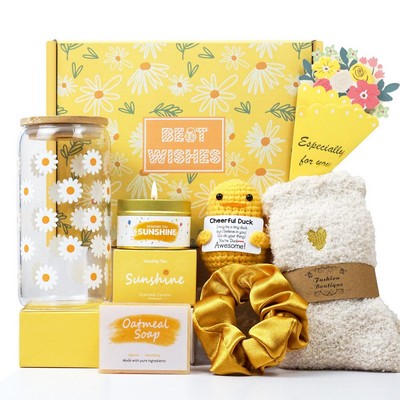 Luxury Aromatherapy & Glassware Gift Set Hand-Poured Scented Candle Artisan Soap Kit Elegant