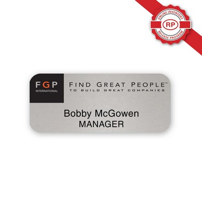 USA Made Eco-Friendly Sublimated Aluminum Badges (1.25" x 3.00")