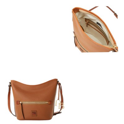 Dooney & Bourke Caramel Brown Pebble Grain Zip Sac Bag