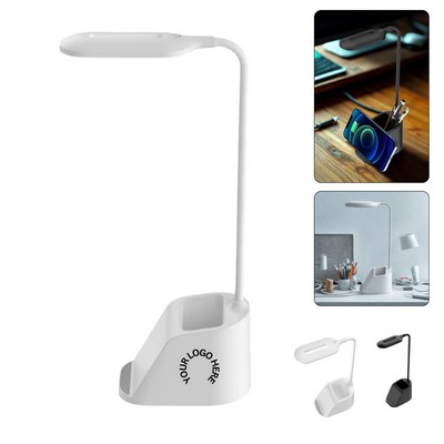 Multifunction Desk Lamp with Wireless Charger & Pen Holder