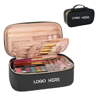 Travel Cosmetic Bag with Compartment and Handle