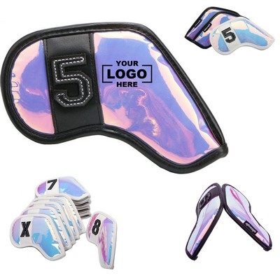 Golf Iron Head Covers 10pcs per set Embroidery Design Custom Pu Leather Golf Club Headcovers