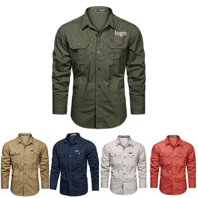 Men's Long-Sleeved Cotton Work Shirt