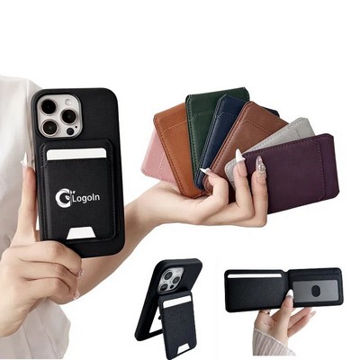 PU Leather Strong Magnet Phone Wallet for Magsafe Wallet Magnetic Blocking Card Holder