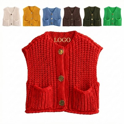 Woman V-Neck Knit Vest