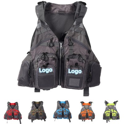 Adjustable Portable Fishing Life Jacket Multi-Pocket Safety Vest