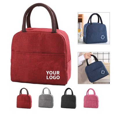 Thickened High Density Insulated Zippered Lunch Tote Bag