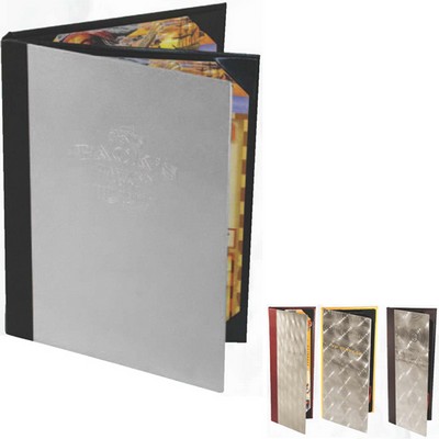 Single Panel Aluminum Menu Cover--HOLDS ONE 8 1/2"x14" Insert