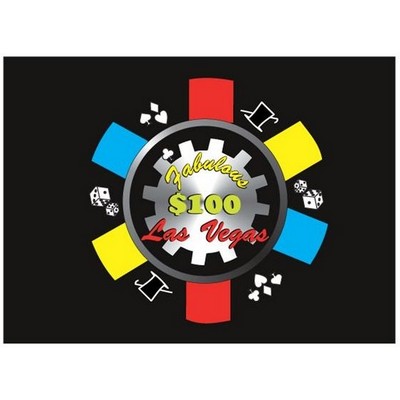 Las Vegas $100 Poker Chip Metal Photo Magnet (2 1/2" x 3 1/2")