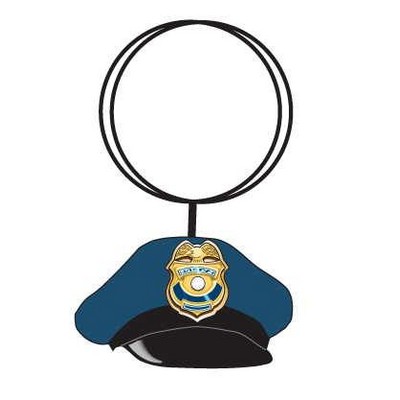 Police Cap Executive Key Chain w/Mirrored Back (6 Square Inch)