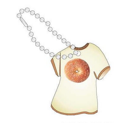 Sesame Bagel Promotional T Shirt Key Chain w/ Black Back (4 Square Inch)