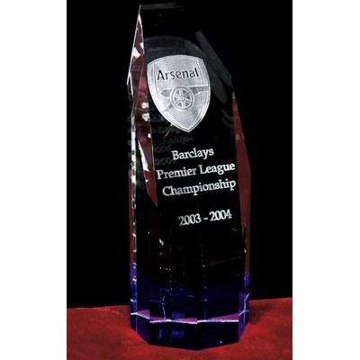 Crystal Octagon Pillar Award w/Custom Etching (10")
