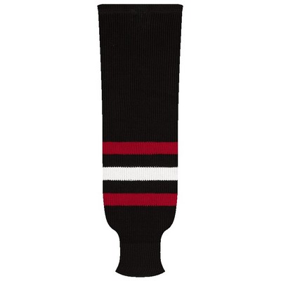 Chicago Pro Series Black Socks w/Red & White Stripes