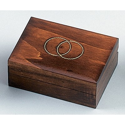 Wood Box w/Joined Rings (3"x2 1/8"x1 1/4")